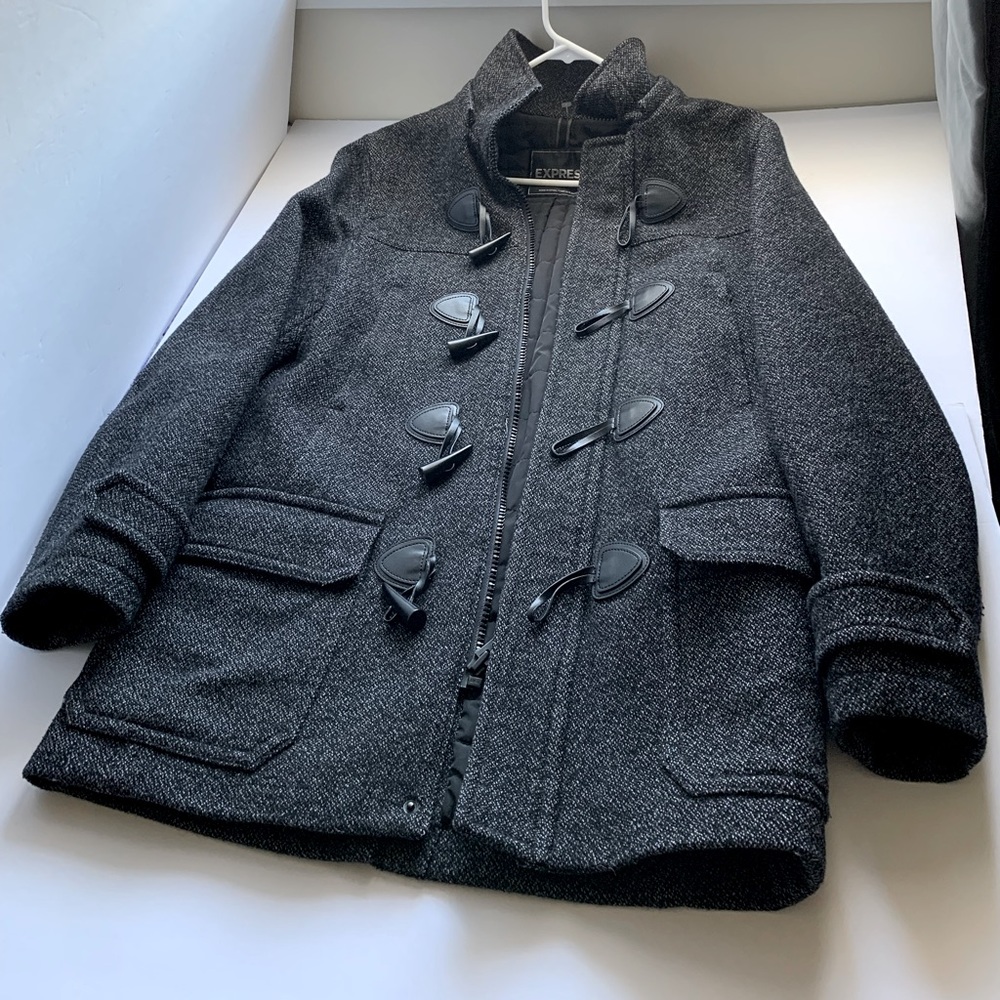Express Gray Wool Coat